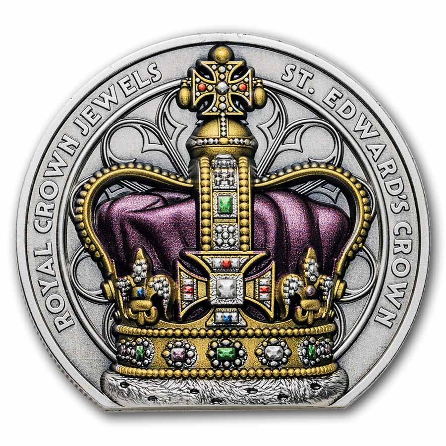 2026 Niue 2 oz Silver Antique St. Edward's Crown Shaped Coin