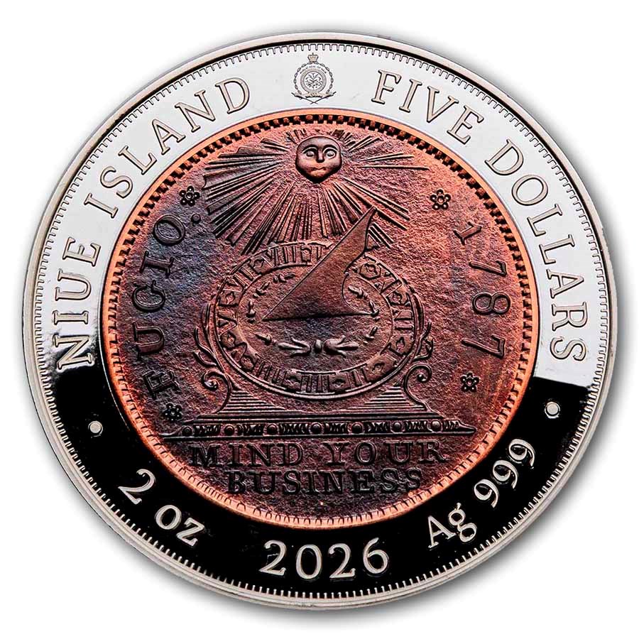 2026 Niue 2 oz Silver Greatest U.S. Coins: 1787 Fugio Cent
