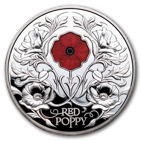 2026 Niue 2 oz Silver Windows: Red Poppy (w/ Box & COA)