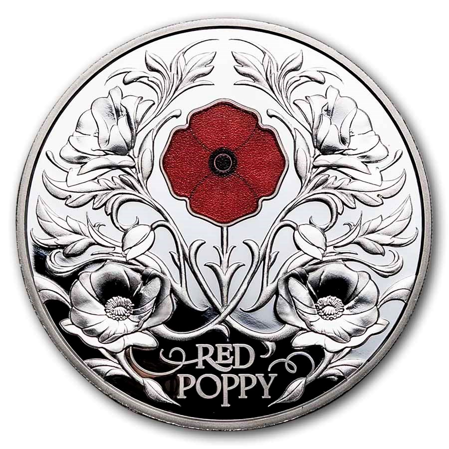 2026 Niue 2 oz Silver Windows: Red Poppy (w/ Box & COA)