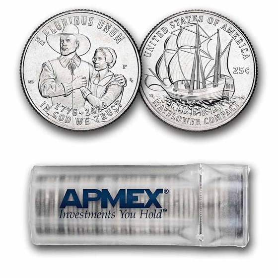 2026-P Mayflower Compact Semiquincentennial Qtr 40-Coin Roll BU