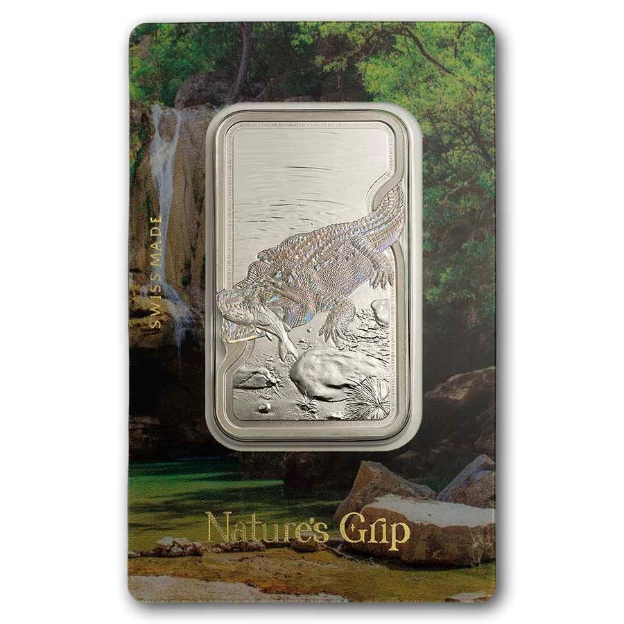 2026 PAMP 1 oz Silver Nature's Grip Nile Crocodile $2 Bar (Assay)