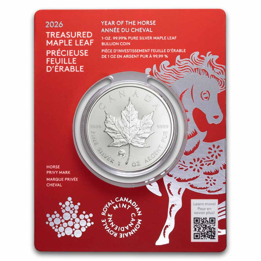 Buy 2026 Canadian 1 oz Silver Treasured Maple Leaf Year of the