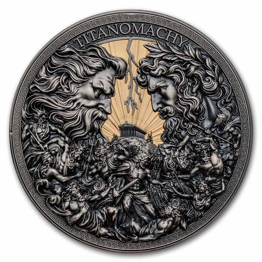 2026 Rep. of Cameroon 1/2 Kilo Silver Greek MythologyTitanomachy