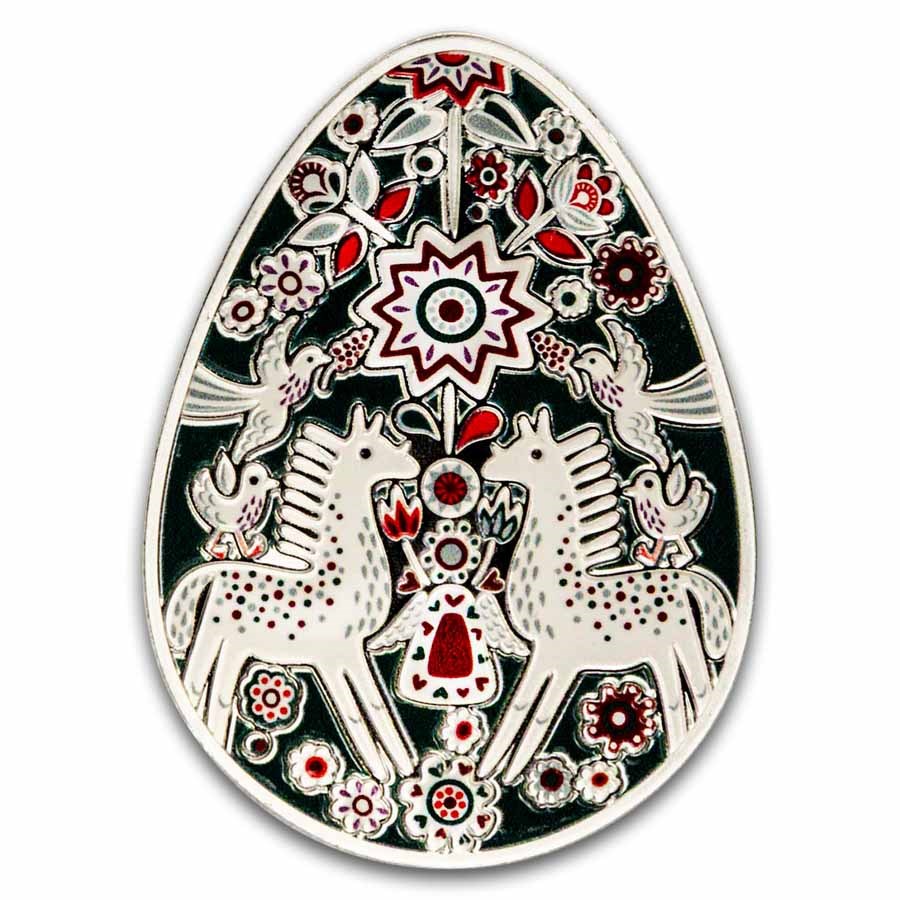 2026 Republic of Ghana 1 oz Silver Ukrainian Pysanka: Zoretsvit