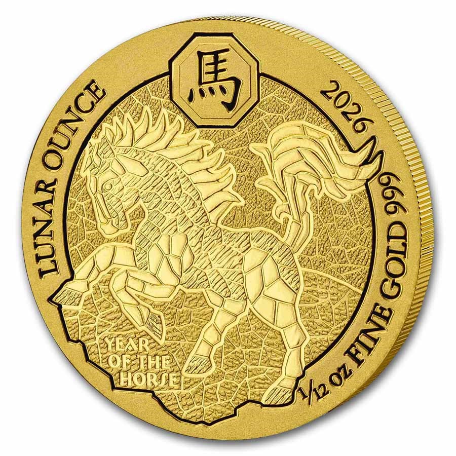 2026 Rwanda 1/12 oz Gold Lunar Year of the Horse BU