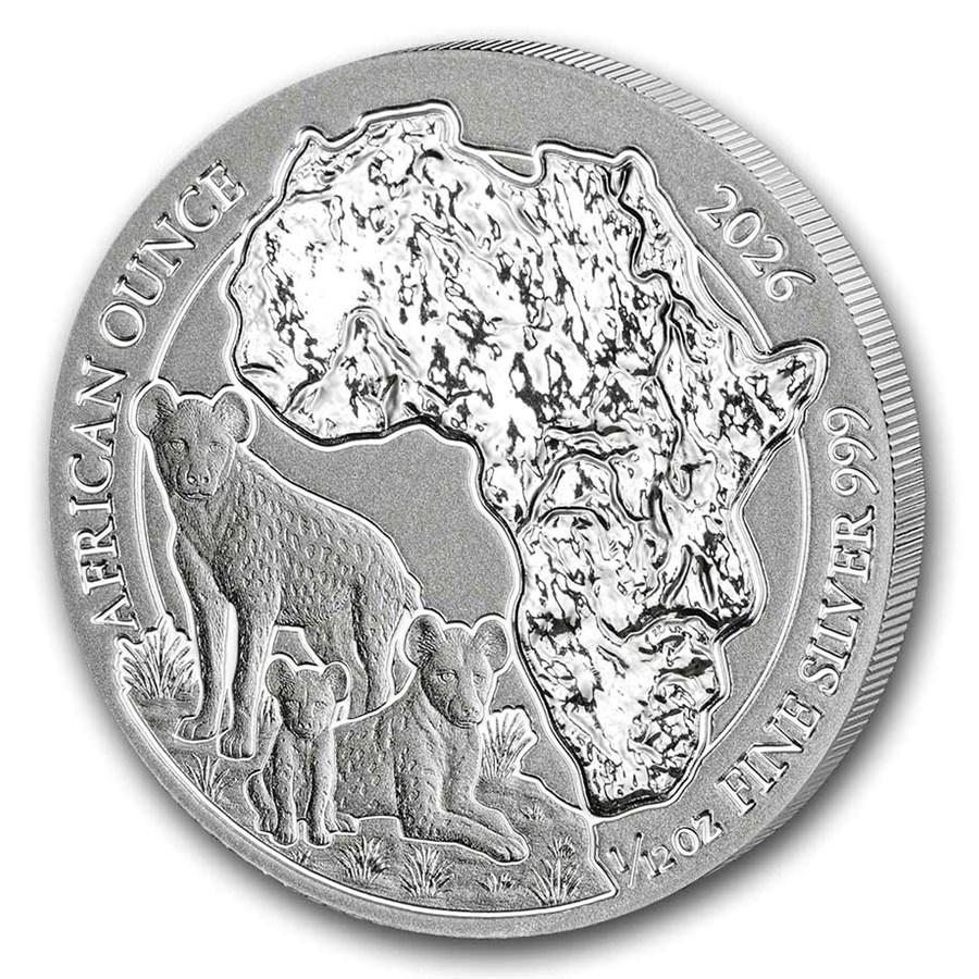 2026 Rwanda 1/12 oz Silver African Ounce Spotted Hyena BU