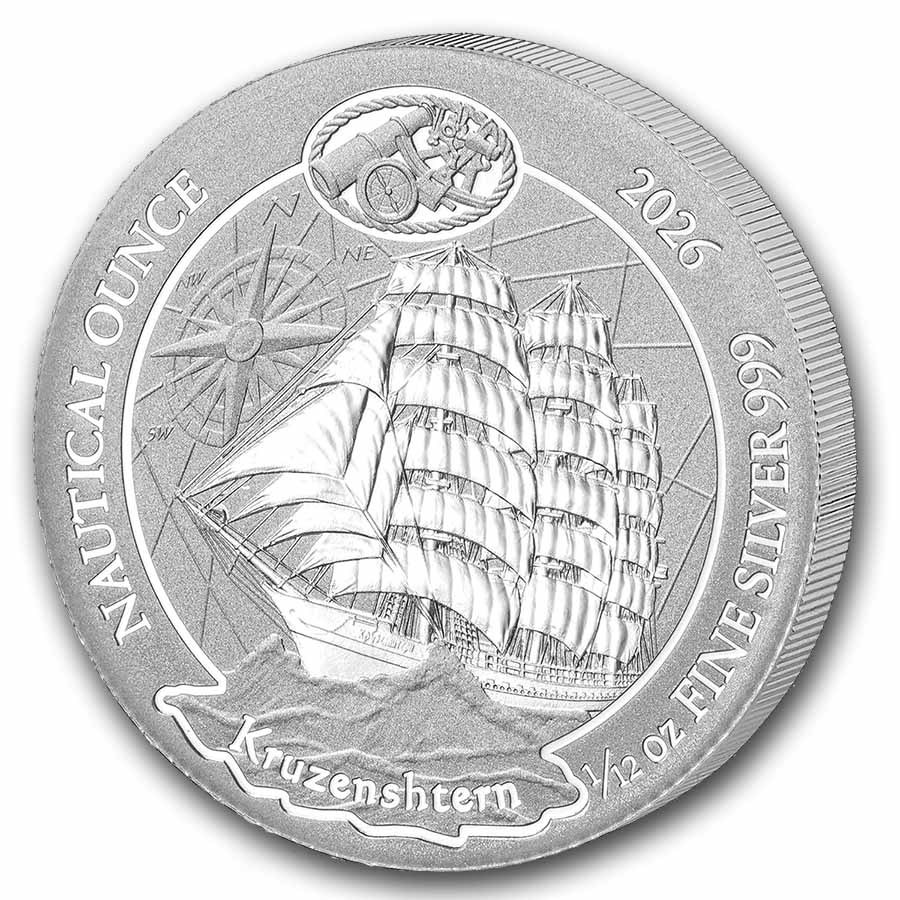 2026 Rwanda 1/12 oz Silver Nautical Ounce 100 Yrs Kruzenshtern BU