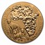 2026 Rwanda 1 oz Gold African Ounce Spotted Hyena BU