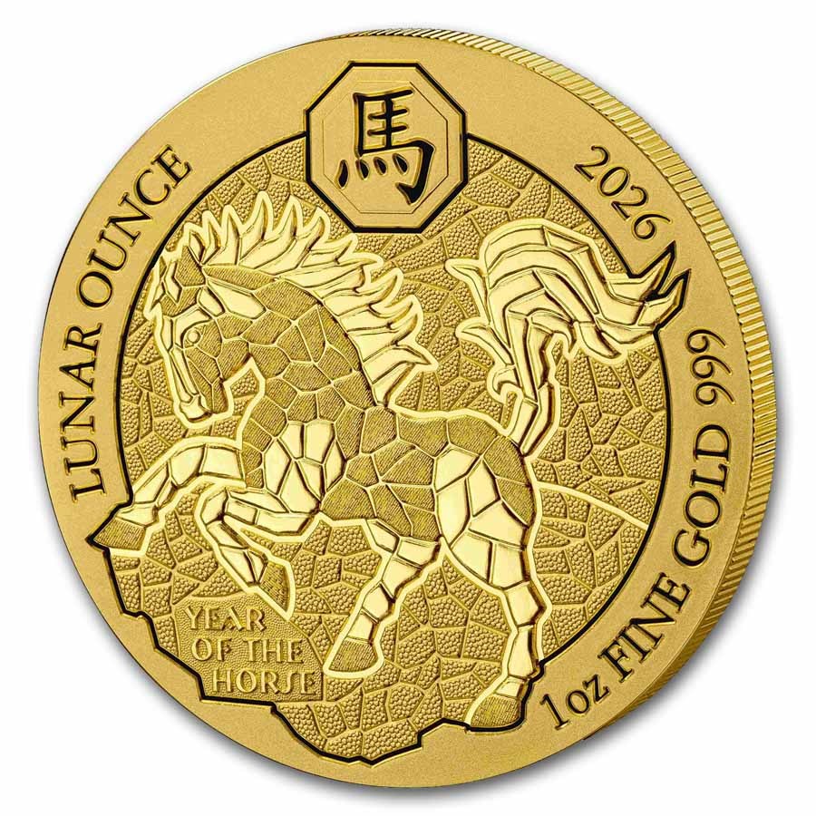 2026 Rwanda 1 oz Gold Lunar Year of the Horse BU