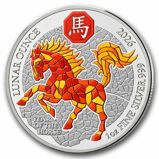 2026 Rwanda 1 oz Silver Lunar Year of the Horse Colorized Proof
