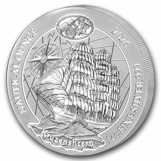 2026 Rwanda 1 oz Silver Nautical Ounce 100 Yrs Kruzenshtern BU