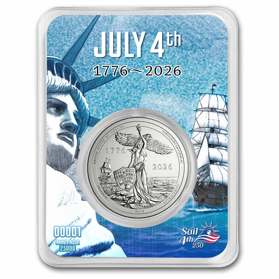 2026 Sail4th 250 1/2 oz Silver Round (in TEP) - WHLS sku
