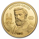 2026 Samoa 1/2 Gram Gold Antoni Gaudi (in Blister Pack)