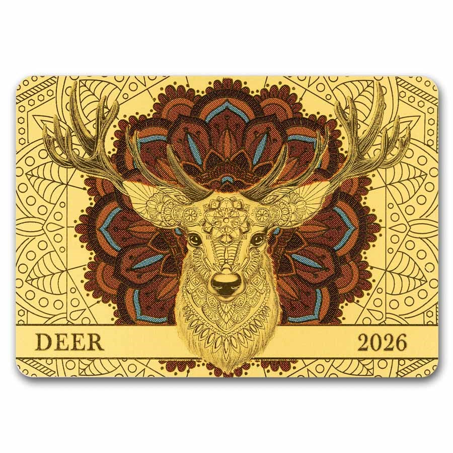 2026 Samoa 1/200 oz Gold Spirit Animals Collection: Deer