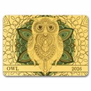 2026 Samoa 1/200 oz Gold Spirit Animals Collection: Owl