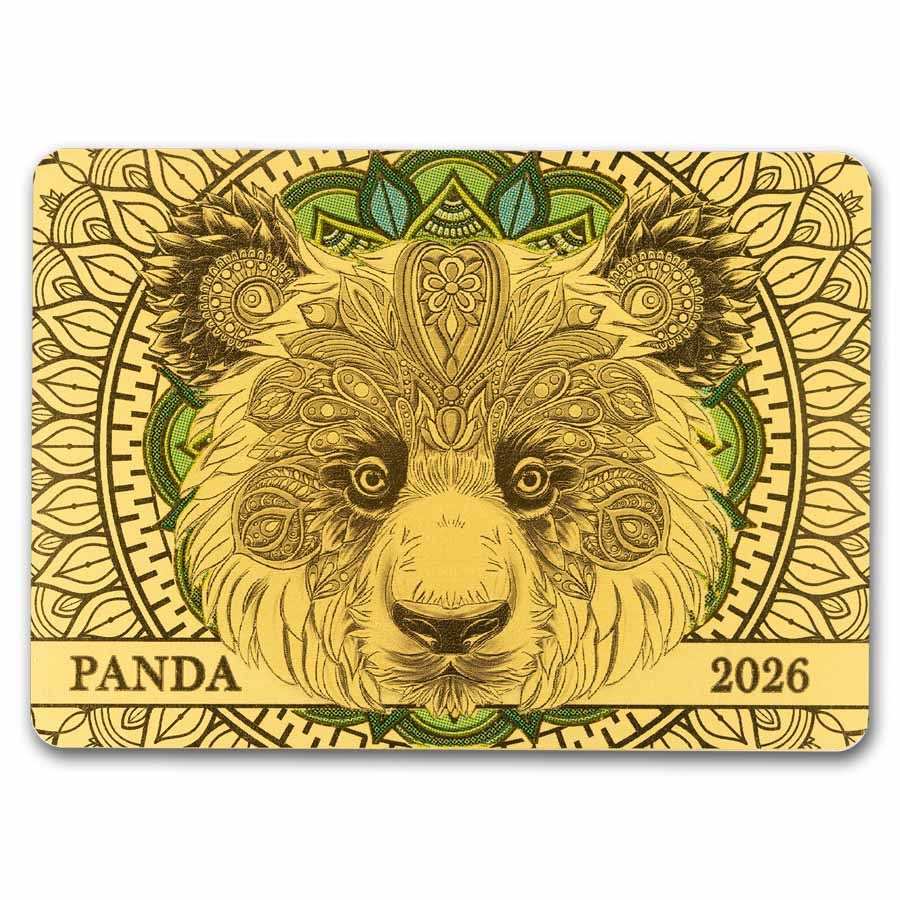 2026 Samoa 1/200 oz Gold Spirit Animals Collection: Panda