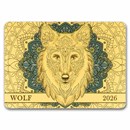 2026 Samoa 1/200 oz Gold Spirit Animals Collection: Wolf