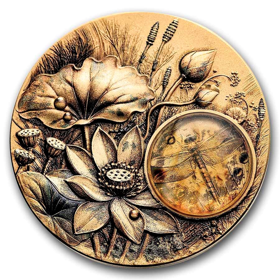 2026 Samoa 2 oz Silver Amber Mirage: Dragonfly (w/ Box & COA)