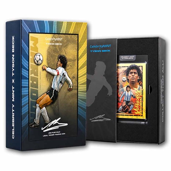 2026 Samoa $5 Maradona & Tyson Beck Trading Card Foil