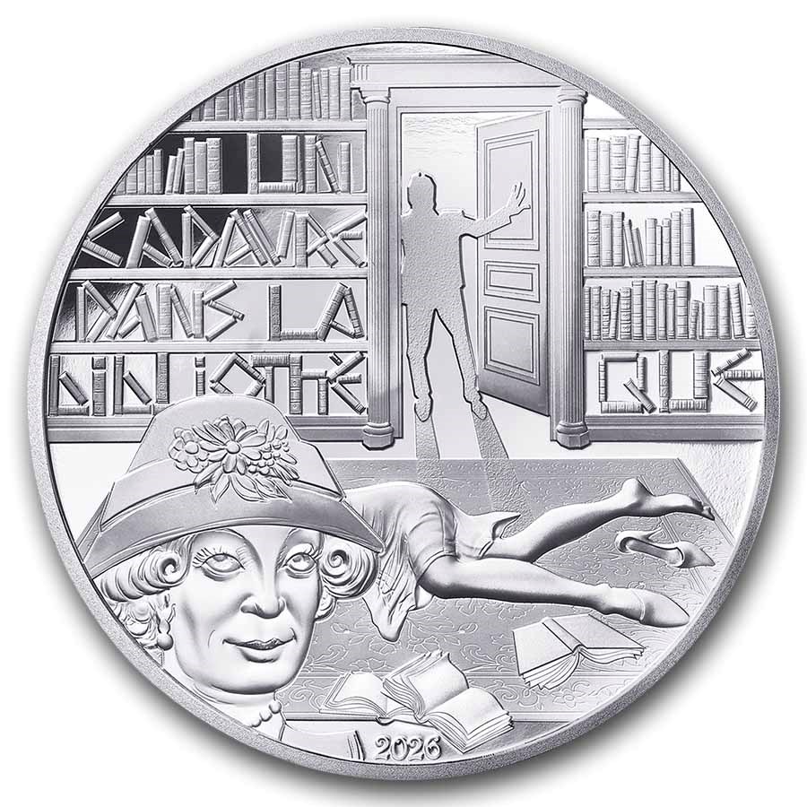 2026 Silver €10 Proof Agatha Christie - The Body in the Library