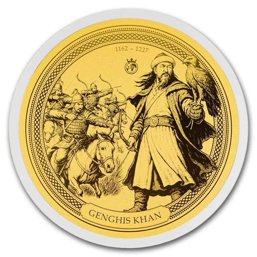 2026 Solomon Islands 1/100 oz Gold Genghis Khan (Blister Pack)