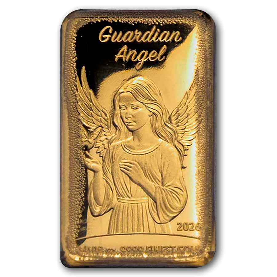 2026 Solomon Islands 1/100 oz Gold Guardian Angel Coin Bar