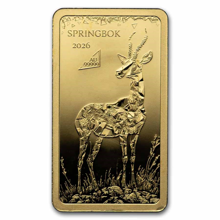2026 Solomon Islands 1/100 oz Gold: Springbok (Coin Only)