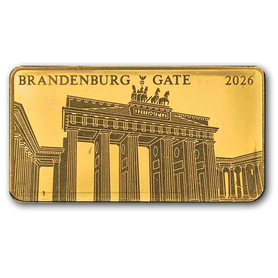 2026 Solomon Islands 1/200 oz Gold Brandenburg Gate Coin Bar