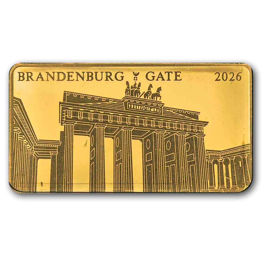 2026 Solomon Islands 1/200 oz Gold Brandenburg Gate Coin Bar