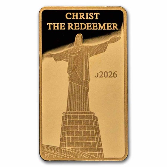2026 Solomon Islands 1/200 oz Gold Christ the Redeemer Coin Bar