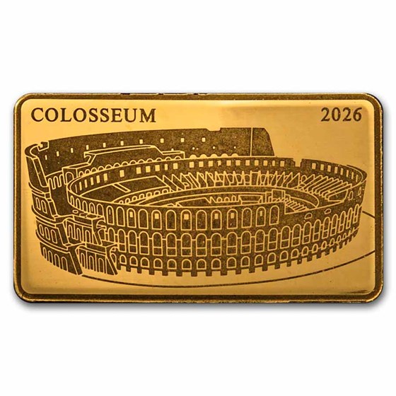 2026 Solomon Islands 1/200 oz Gold Colosseum Coin Bar