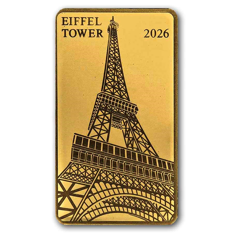 2026 Solomon Islands 1/200 oz Gold Eiffel Tower Coin Bar