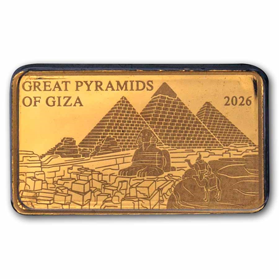 2026 Solomon Islands 1/200 oz Gold Great Pyramids of Giza Coin
