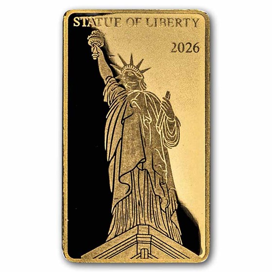 2026 Solomon Islands 1/200 oz Gold Statue of Liberty Coin Bar
