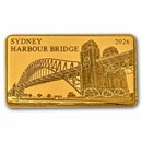 2026 Solomon Islands 1/200 oz Gold Sydney Harbour Bridge Coin Bar