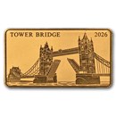2026 Solomon Islands 1/200 oz Gold Tower Bridge Coin Bar