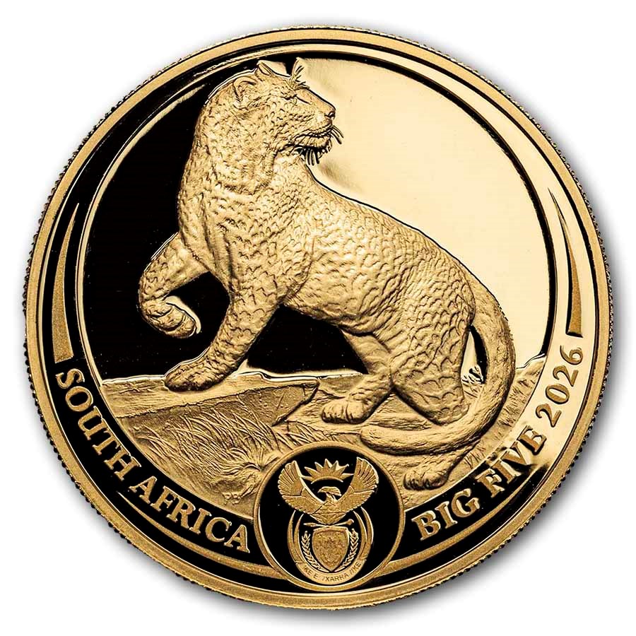 2026 South Africa 1/4 oz Proof Gold Big Five Leopard (Box & COA)