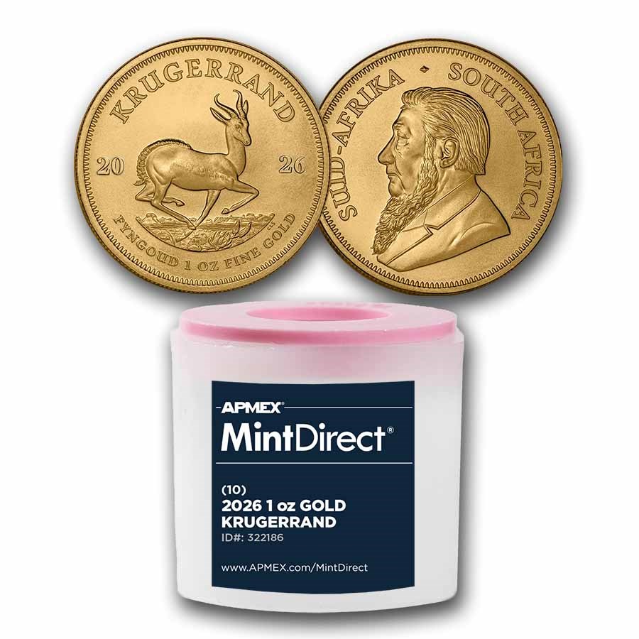 2026 South Africa 1 oz Gold Krugerrand (10-Coin MintDirect® Tube)