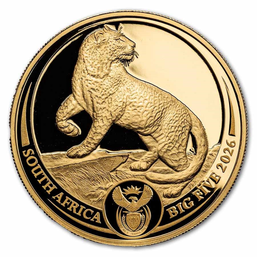 2026 South Africa 1 oz Proof Gold Big Five Leopard (w/ Box & COA)