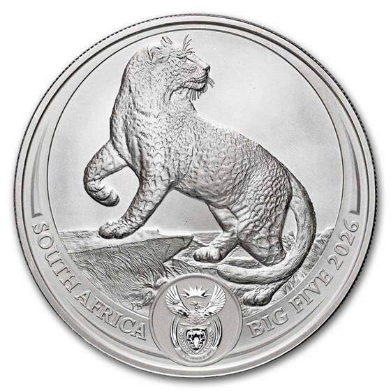 2026 South Africa 1 oz Silver Big Five Leopard BU (Blister Pack)