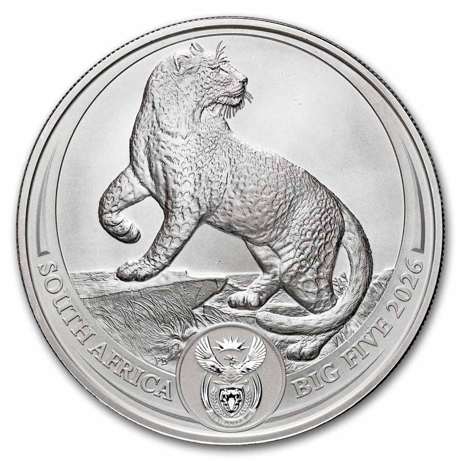 2026 South Africa 1 oz Silver Big Five Leopard BU (Blister Pack)