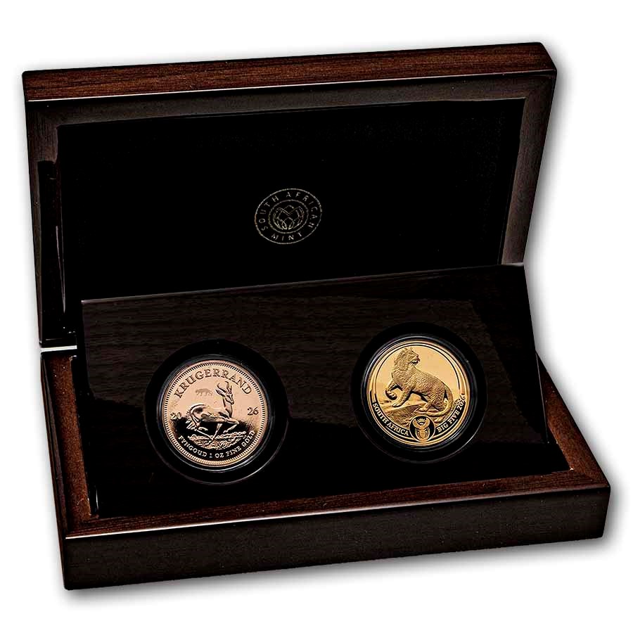 2026 South Africa 2-Coin Gold Krugerrand & Leopard Proof Set