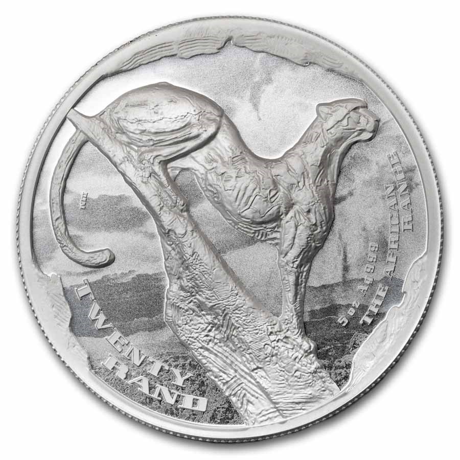 2026 South Africa 5 oz Silver The African Range: Cheetah Survey