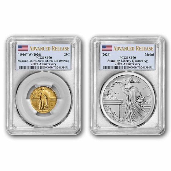 2026 Standing Liberty Coin & Medal Set SP-70 PCGS (AR)