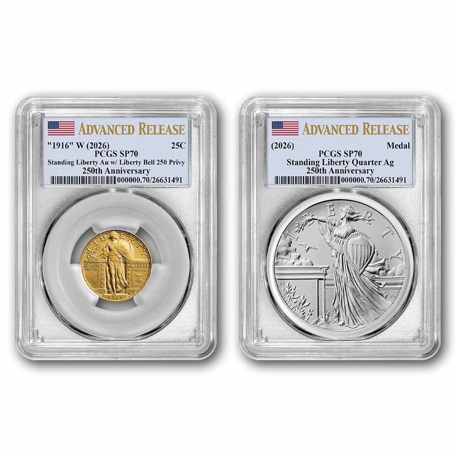 2026 Standing Liberty Coin & Medal Set SP-70 PCGS (AR)