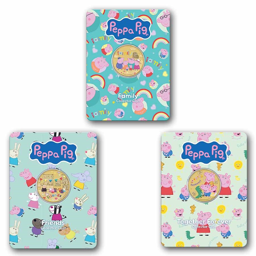 2026 TUV Peppa Pig Colorized Collector 3-Coin Set (Box)