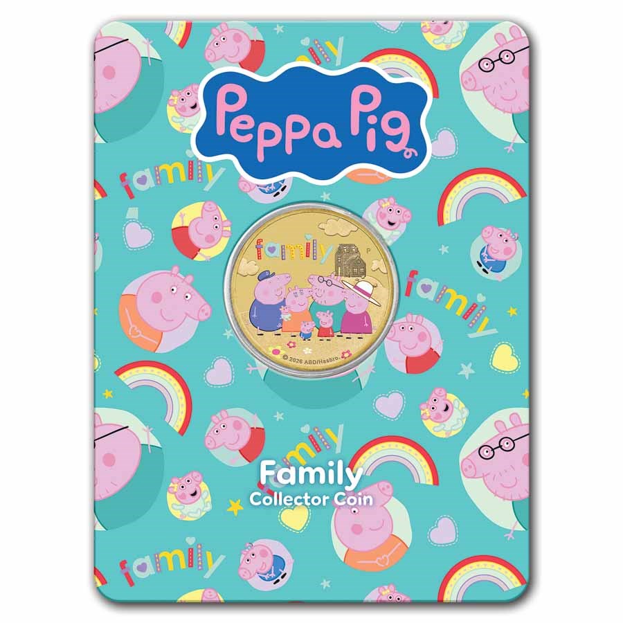 2026 TUV Peppa Pig Colorized Family Collector Coin (In Card, Box)