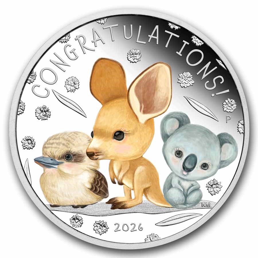 2026 Tuvalu 1/2 oz Silver Colorized Newborn Proof (Box)