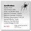 2026 Tuvalu 1 oz Silver Colorized Red-Back Spider Proof (Box)